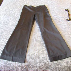 Wool Blend Solid Gray Satin Pants US 8P Wool
 Stretch Doncaster Collection